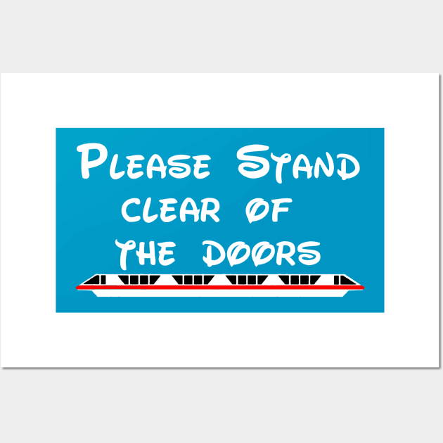 FRONT/BACK DESIGN "Please Stand Clear of the Doors" - Red Wall Art by It'sTeeTime